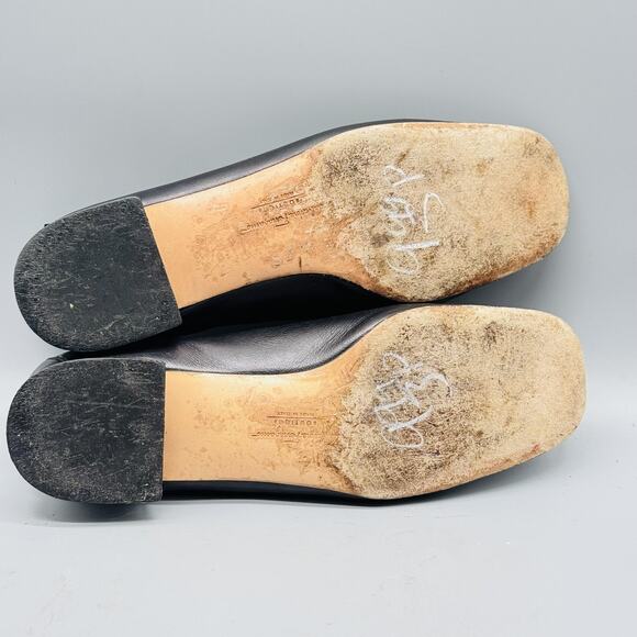 Salvatore Ferragamo Shoes Womens 5.5 Black Leather Gancini Buckle Loafer Slip On - Picture 9 of 12